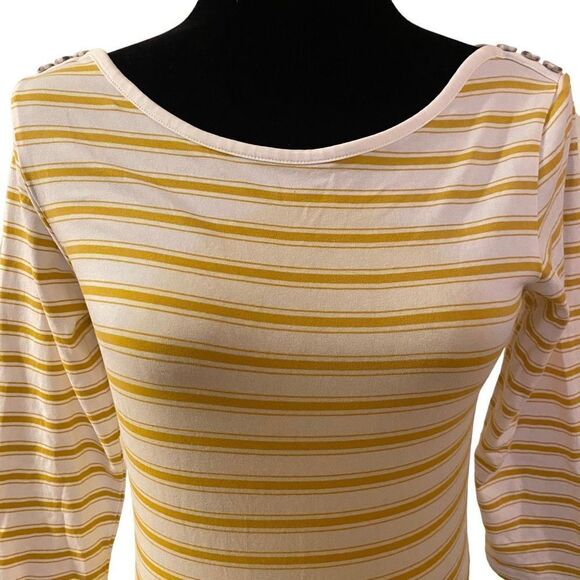 Matilda Jane Sunny Boat Golden Yellow and White Striped Tee - Picture 5 of 12